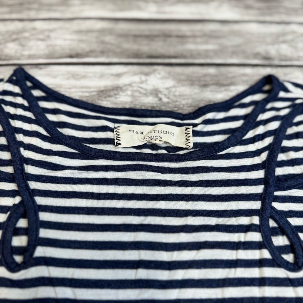 Max Studio London Women's Striped Sleeveless Blouse Tank Top Small - Picture 3 of 11